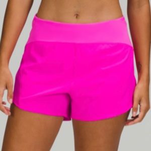 lululemon essential running short high rise 4 inches size 14 - POW PINK